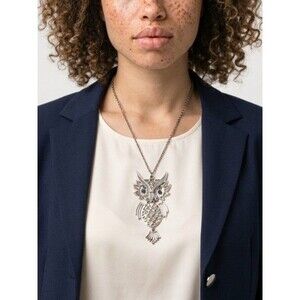 Vintage Silver Tone Chain With Owl Pendant
